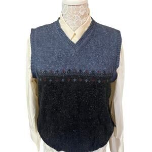 Vintage Route 66 Boho Wool Blend Knit Vest • Made in Hong Kong • Women’s L